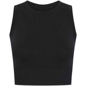Tombo Womens/Ladies Cropped Tank Top / Black